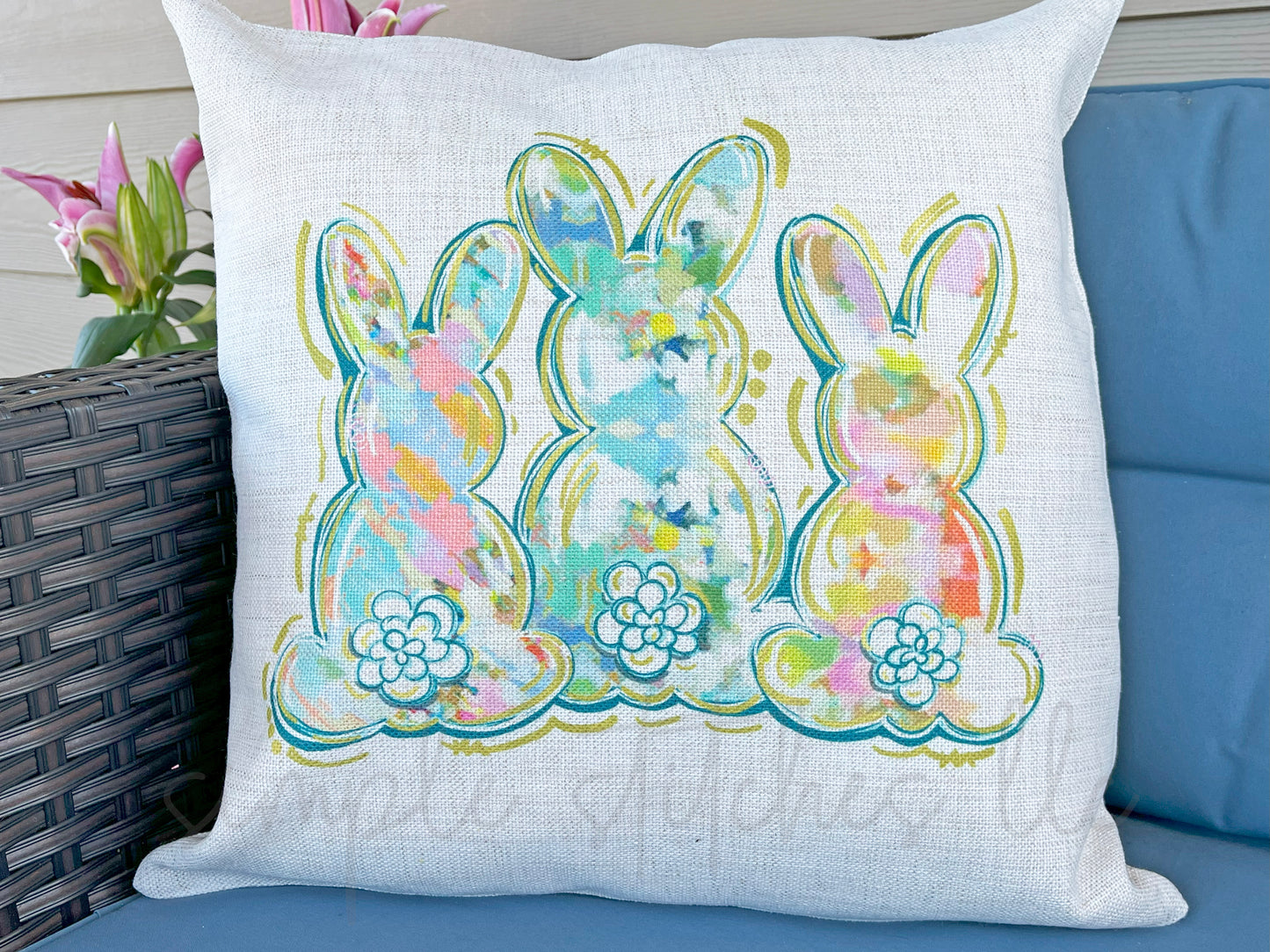 Easter Bunny Pillow Cover