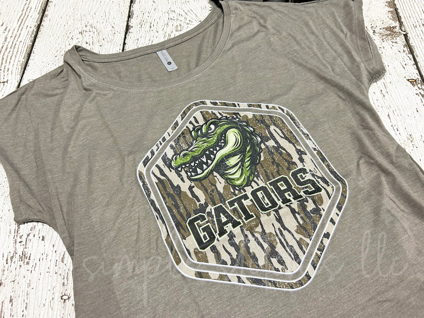 Camo Gator Ladies Next Level Tee
