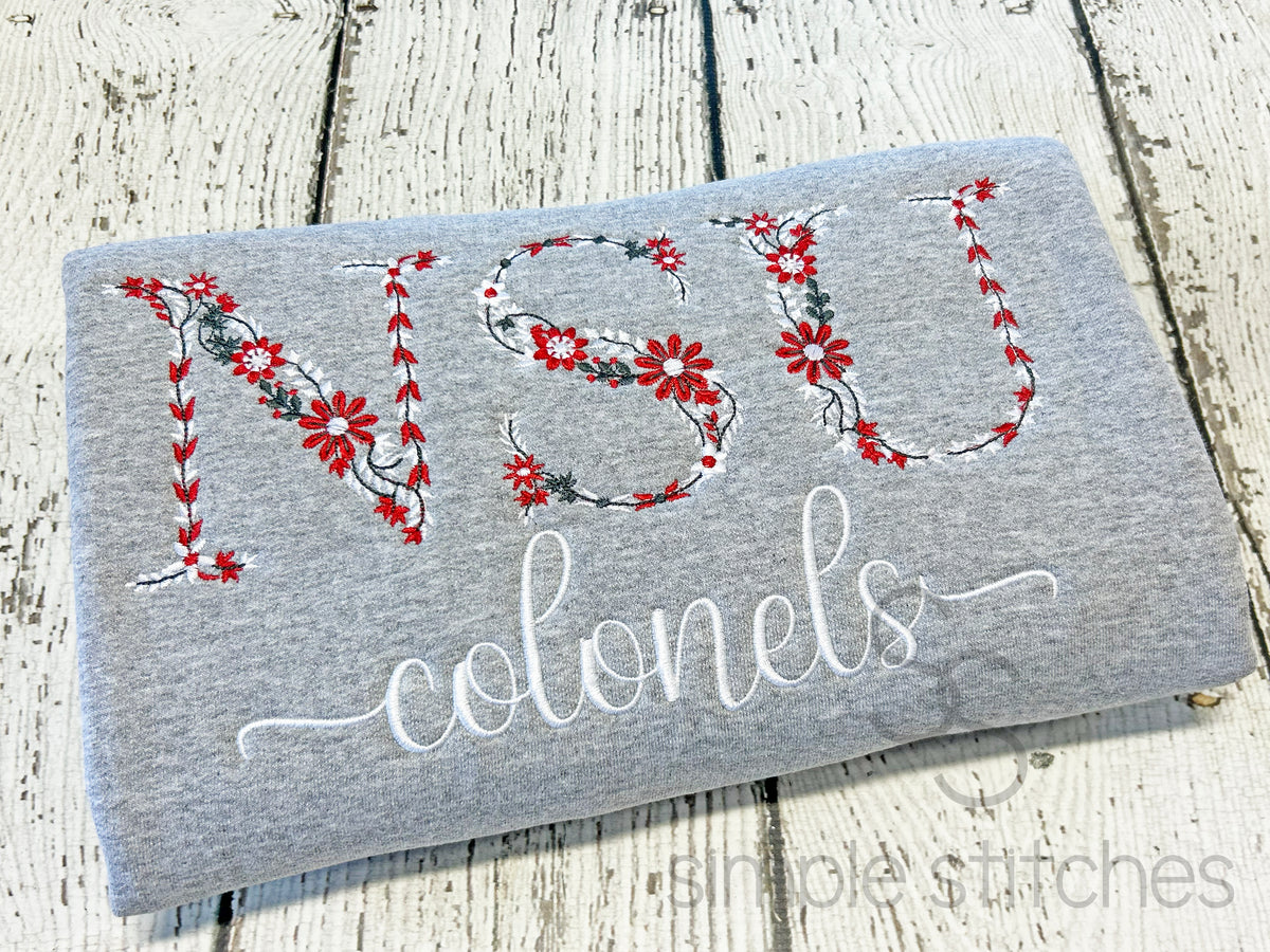Nicholls State University Floral Sweatshirt